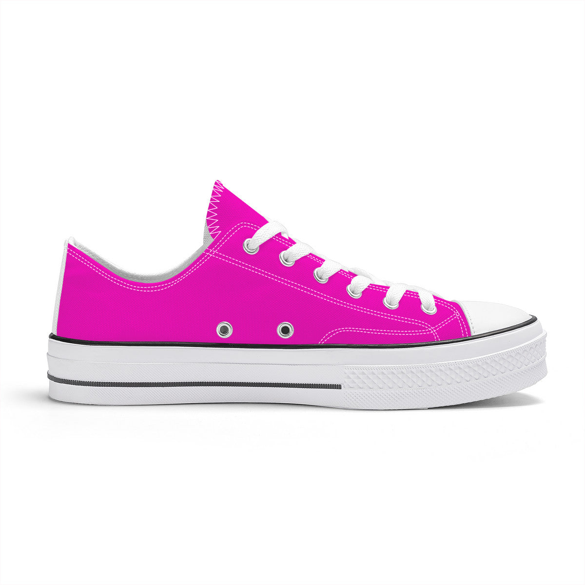Hot Pink Unisex Classic Low Top Canvas Shoes