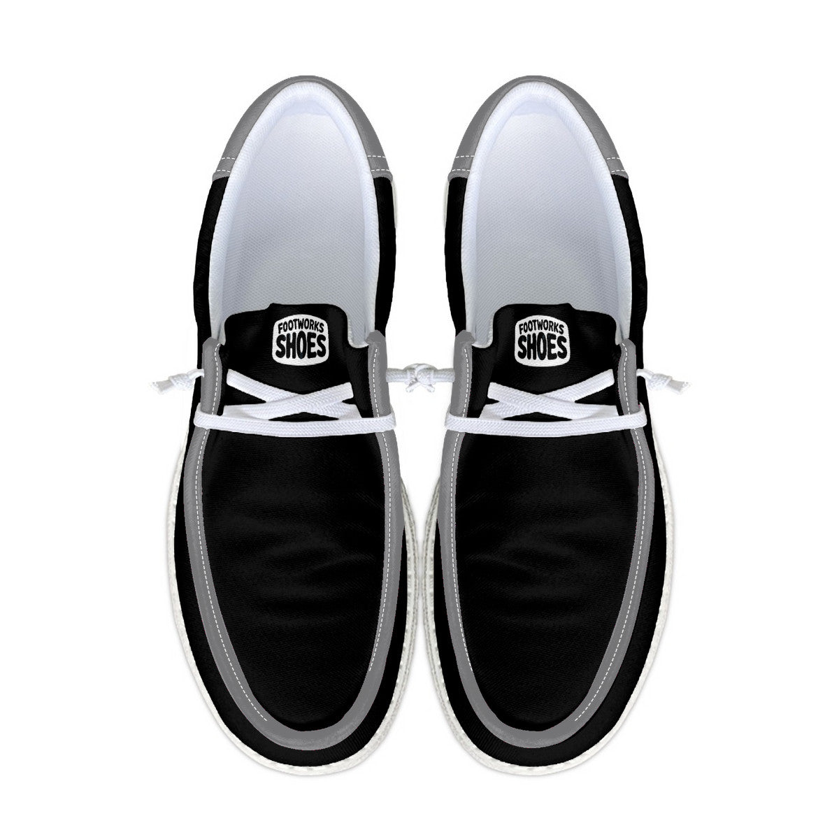 Black and gray Canvas Loafers
