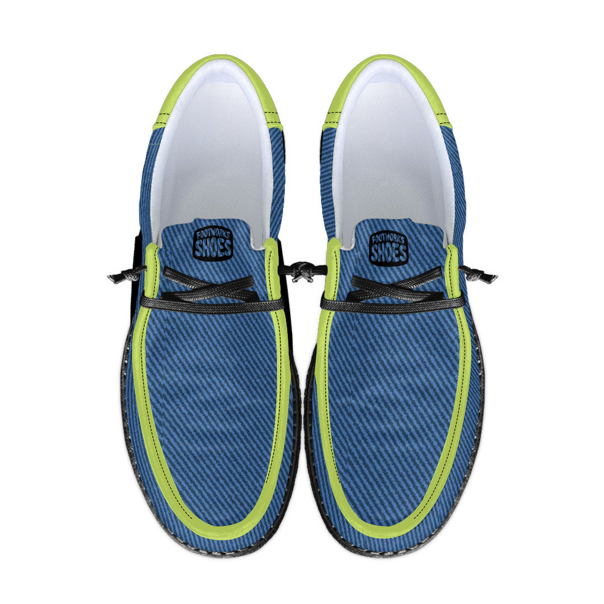 Blue and Green Canvas Loafers
