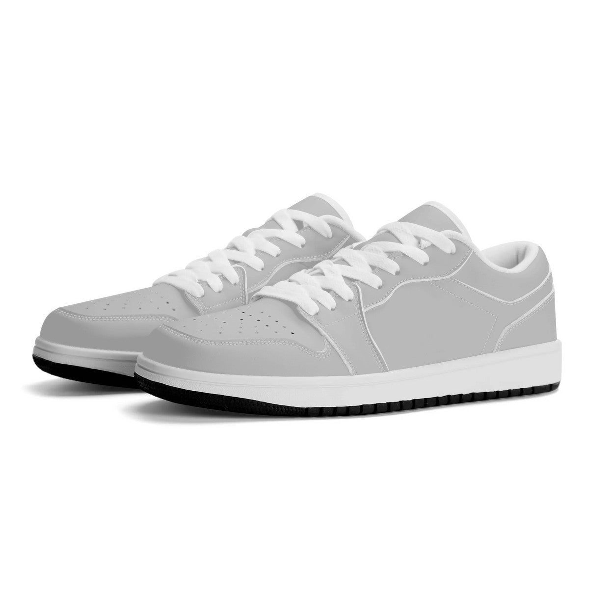 Gray Unisex New Synthetic Leather Low Top Sneakers
