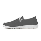 Puter Gray Canvas Loafers Slip On