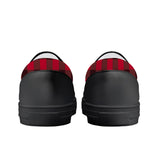 Red Plaid Kids Slip-on shoes - Black