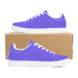 Purple Low-Top Synthetic Leather Sneakers