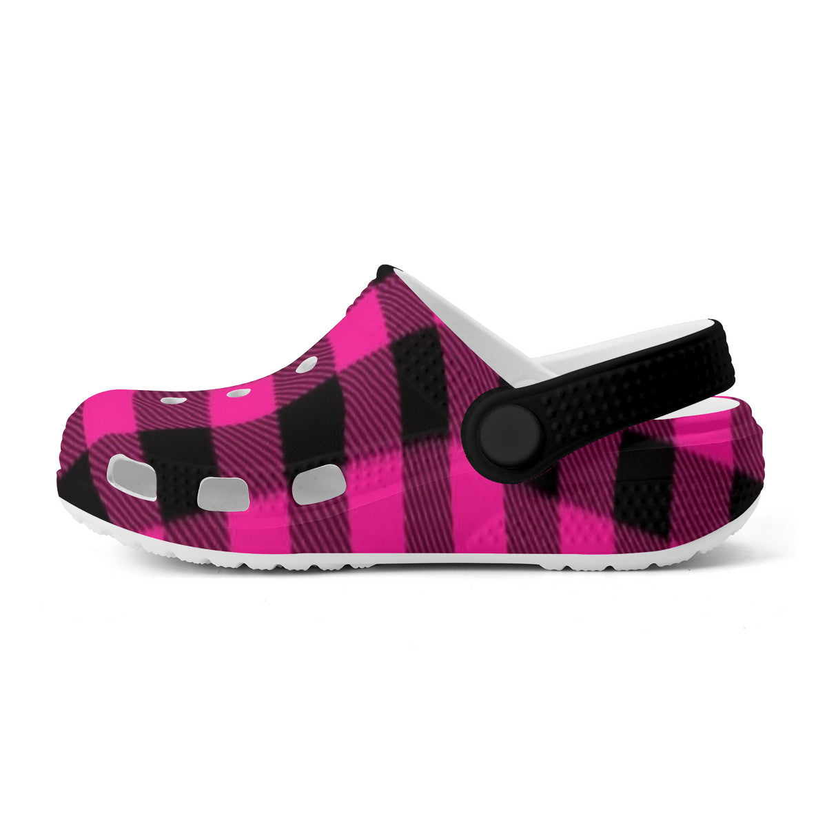 Kid's Pink Check Casual Clogs