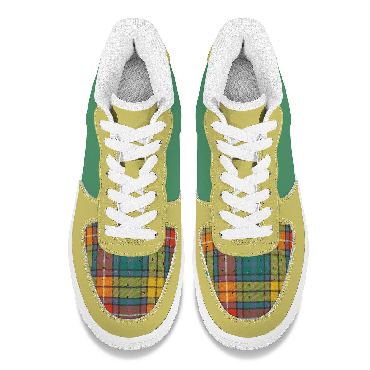 Unisex Plaid Microfiber Sneakers