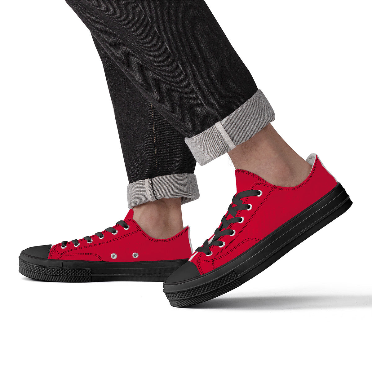 Red Unisex Classic Low Top Canvas Shoes