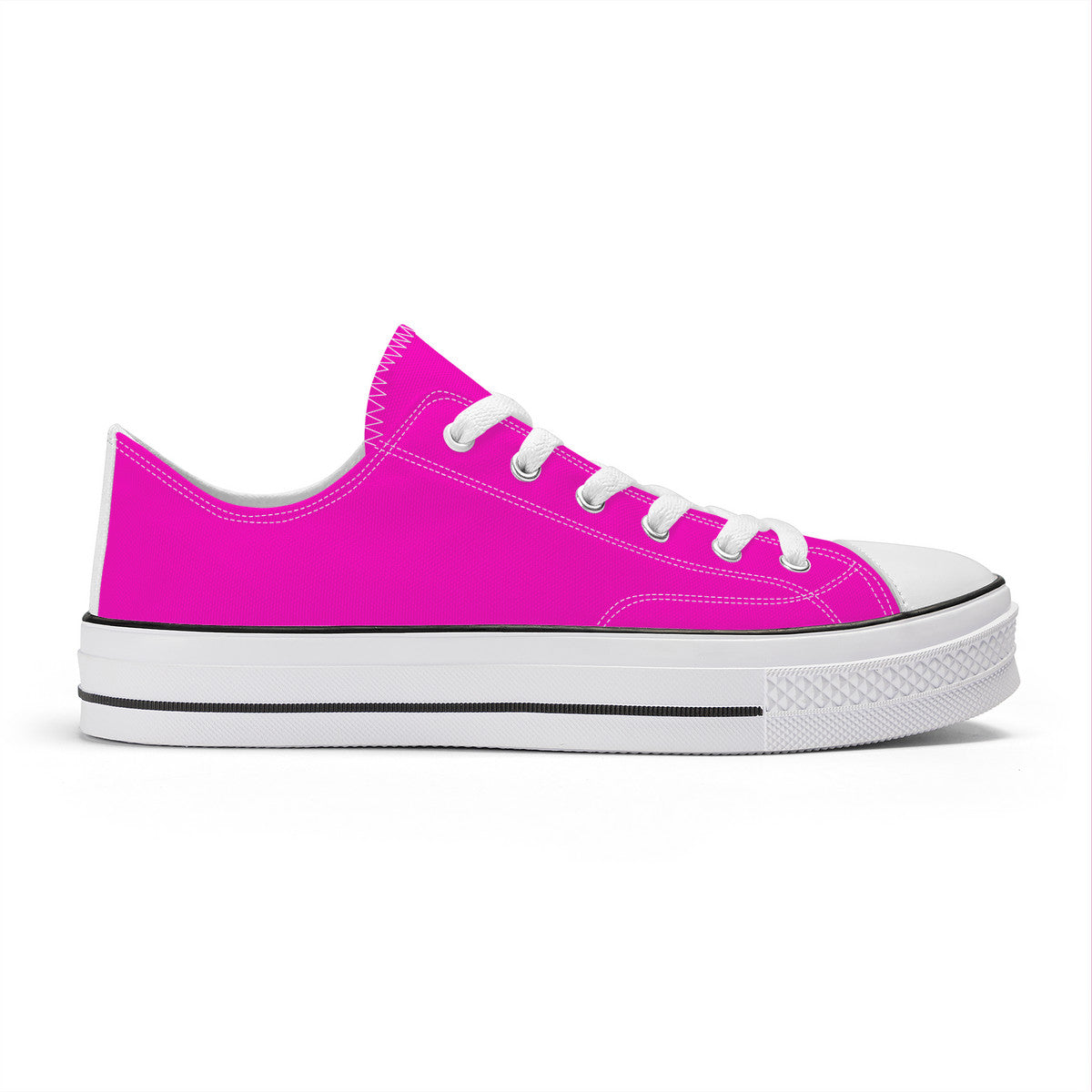 Hot Pink Unisex Classic Low Top Canvas Shoes