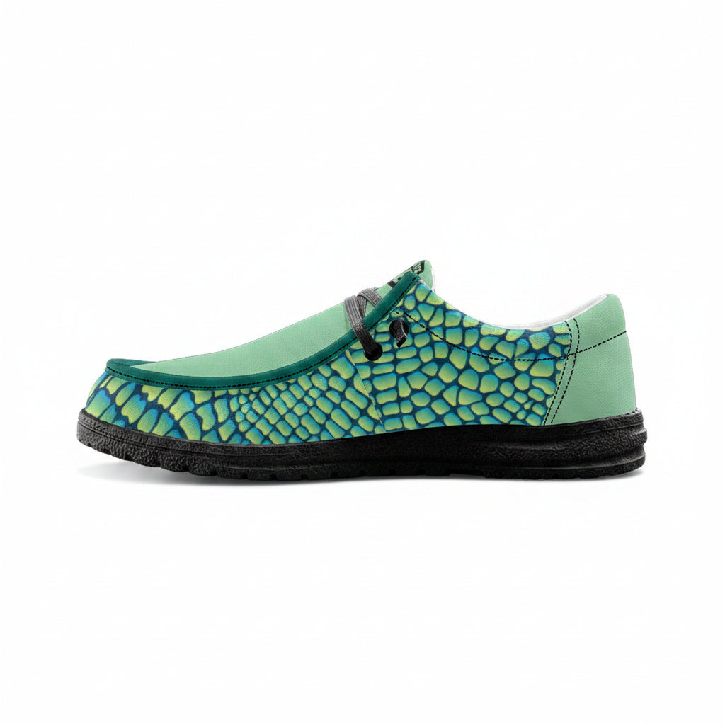 Croc Hunter Green Canvas Loafers