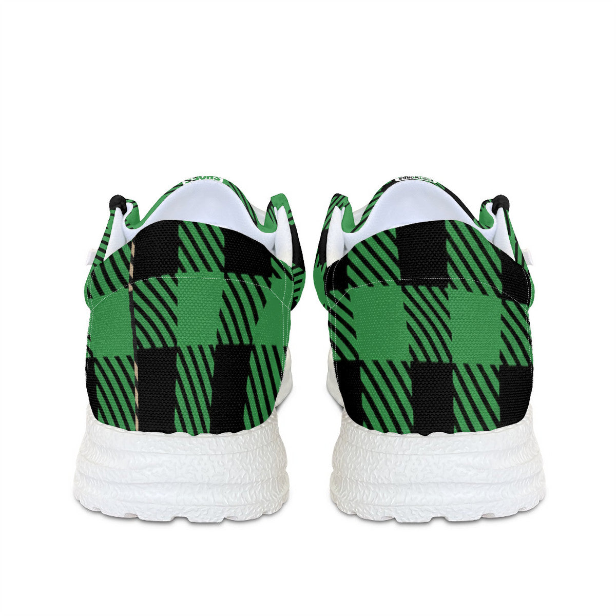 Unisex Green Plaid  Loafers