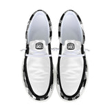 Unisex White Plaid Canvas Loafers