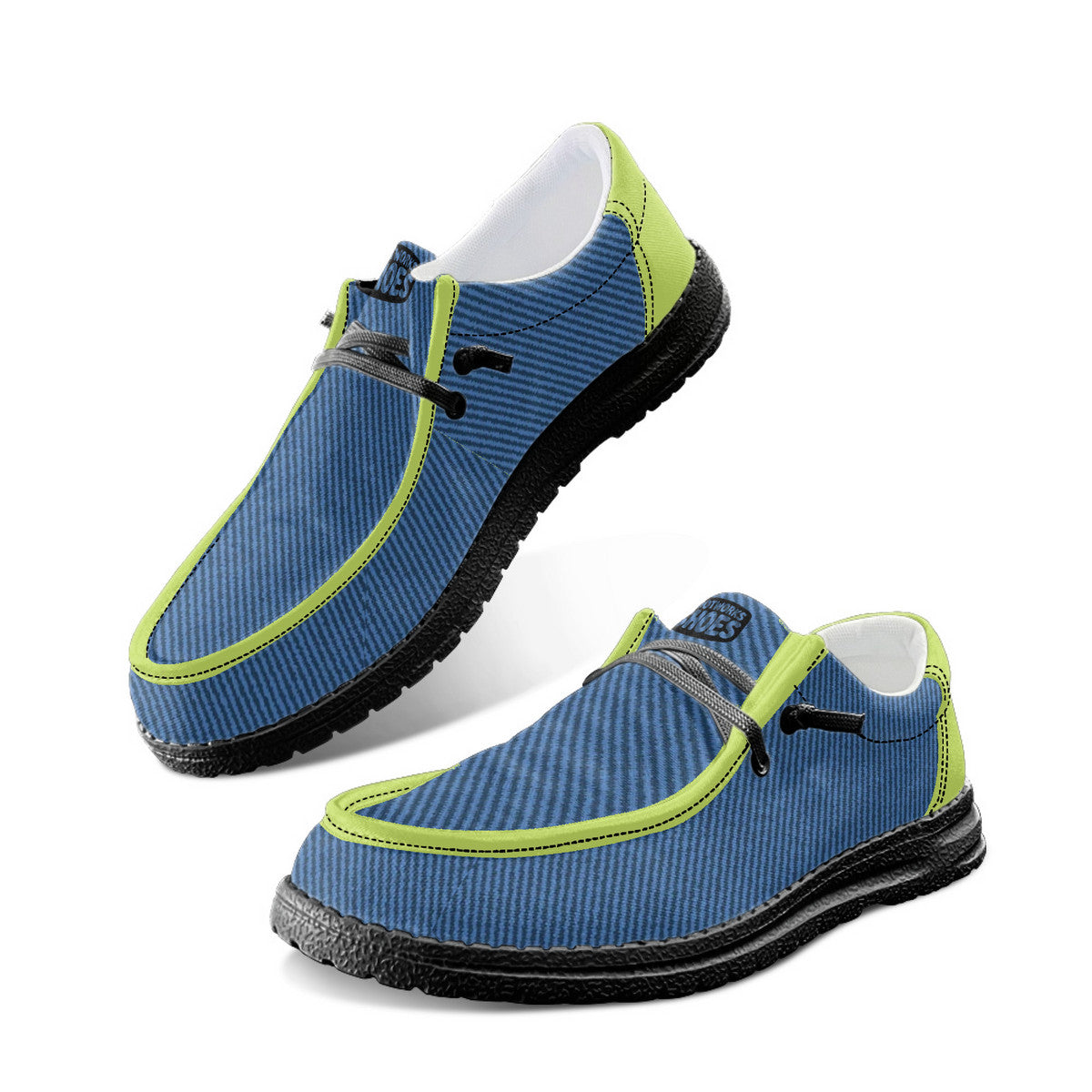 Blue and Green Canvas Loafers