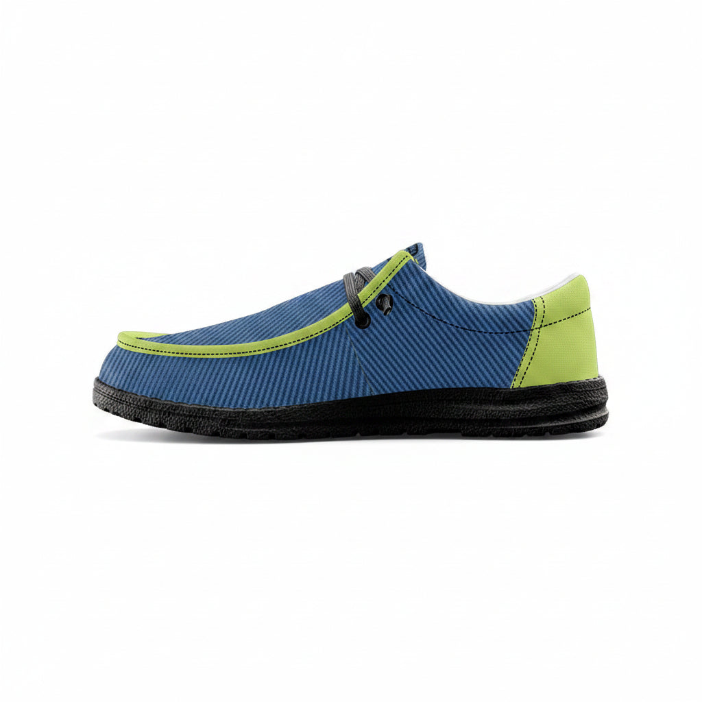 Blue and Green Canvas Loafers