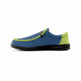 Blue and Green Canvas Loafers