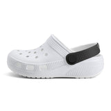 Kid's White and Black Casual Clogs