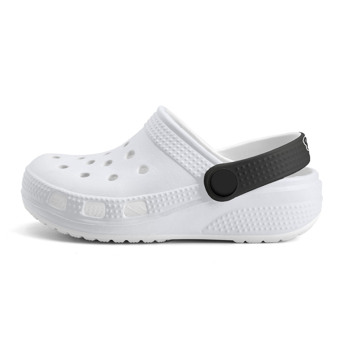 Kid's White and Black Casual Clogs