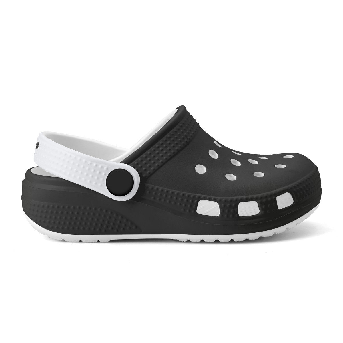 Kid's Black and White Casual Clogs