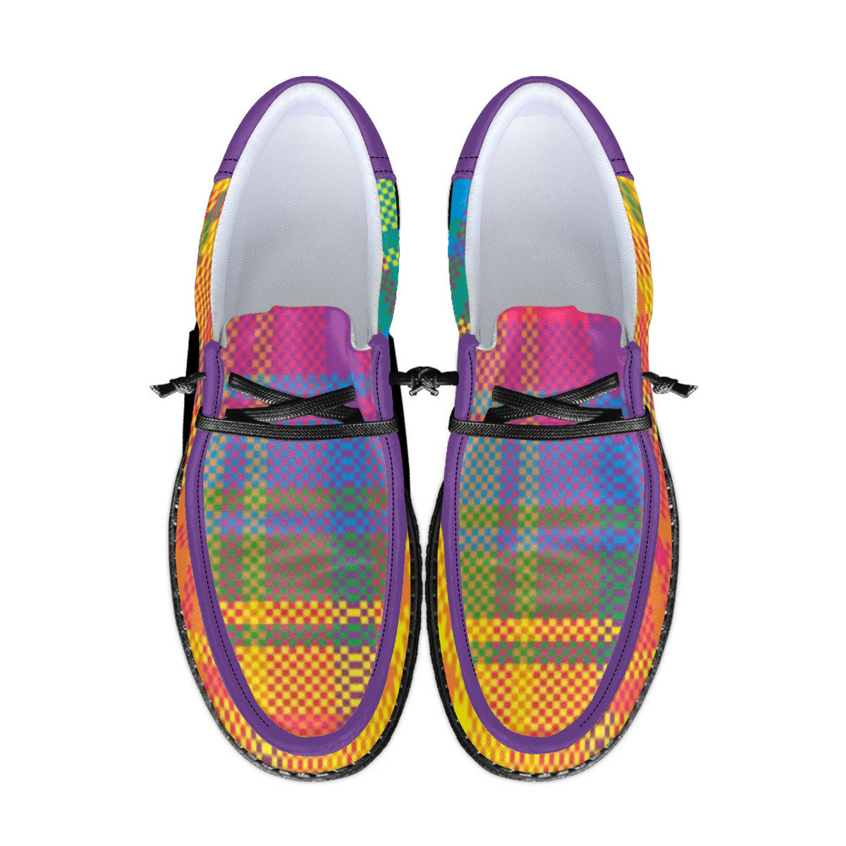 Plaid Canvas Loafers