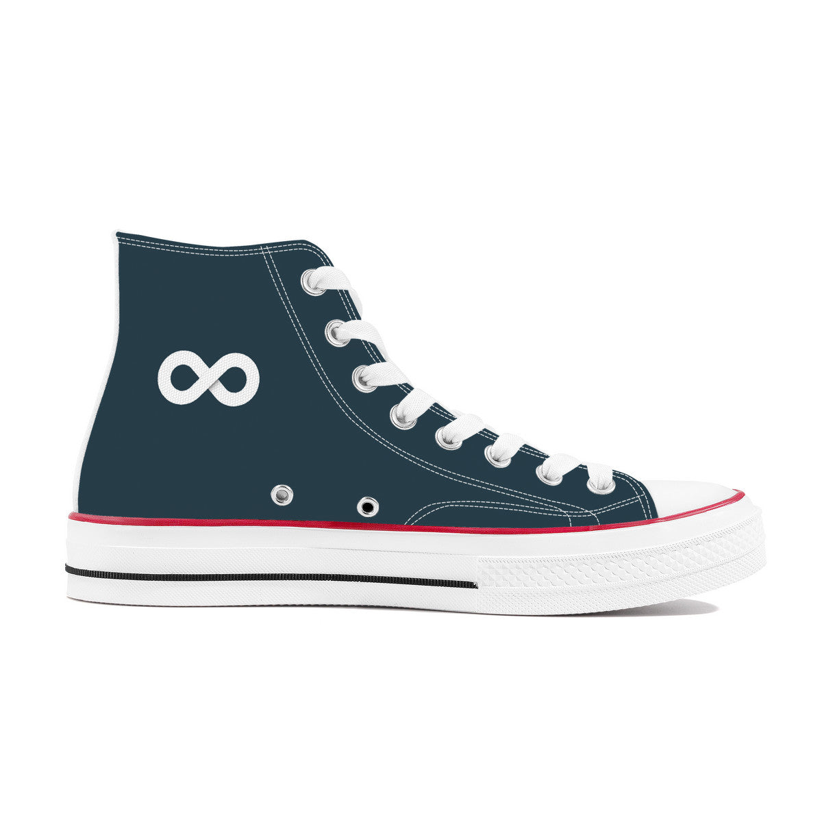 Smoky Blue High Top Canvas Shoes