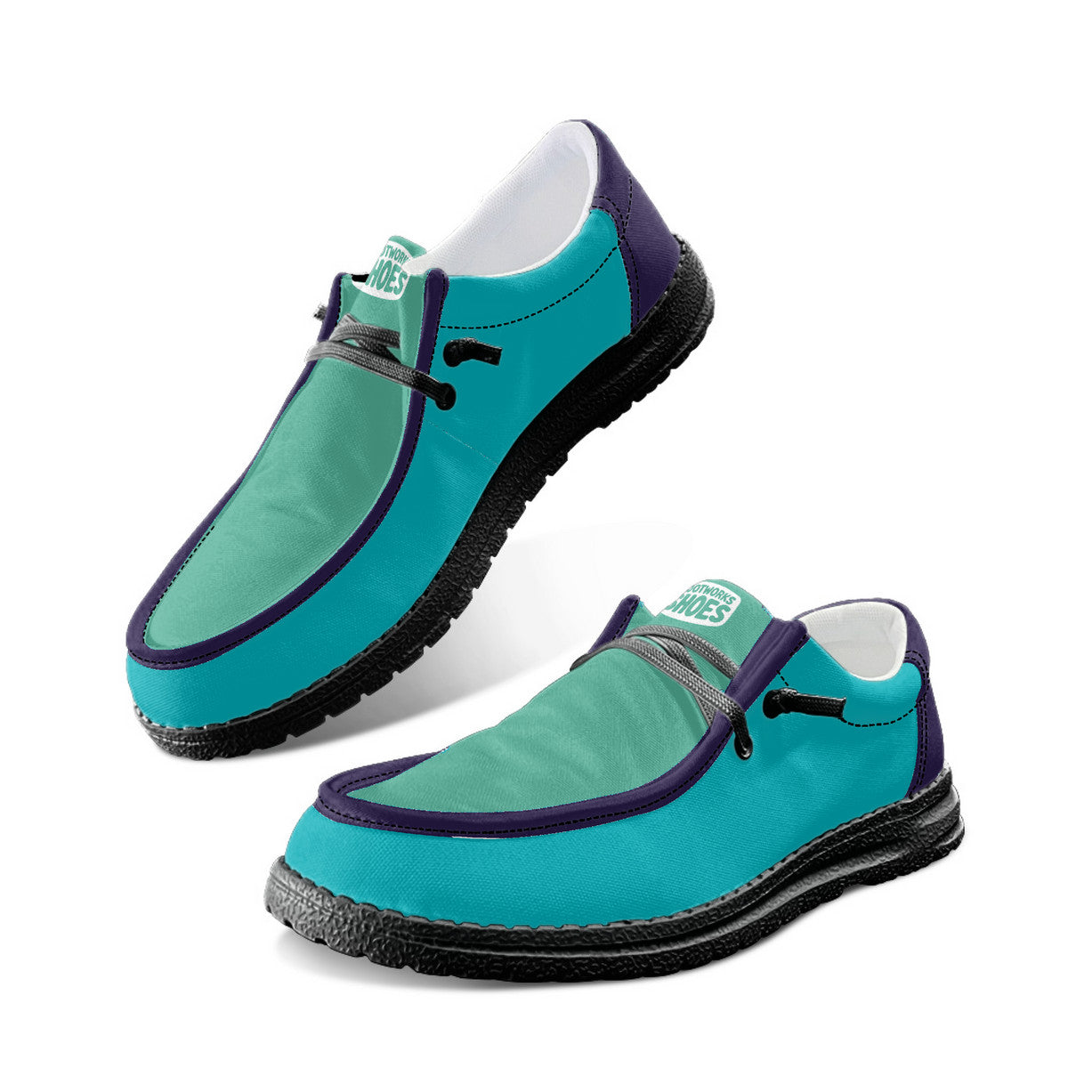 Unisex Aqua Canvas Loafers
