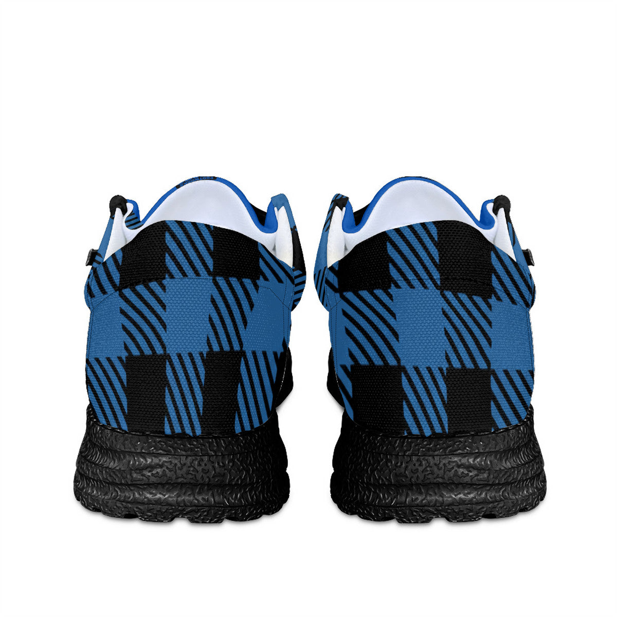 Unisex Blue Plaid Canvas Loafers