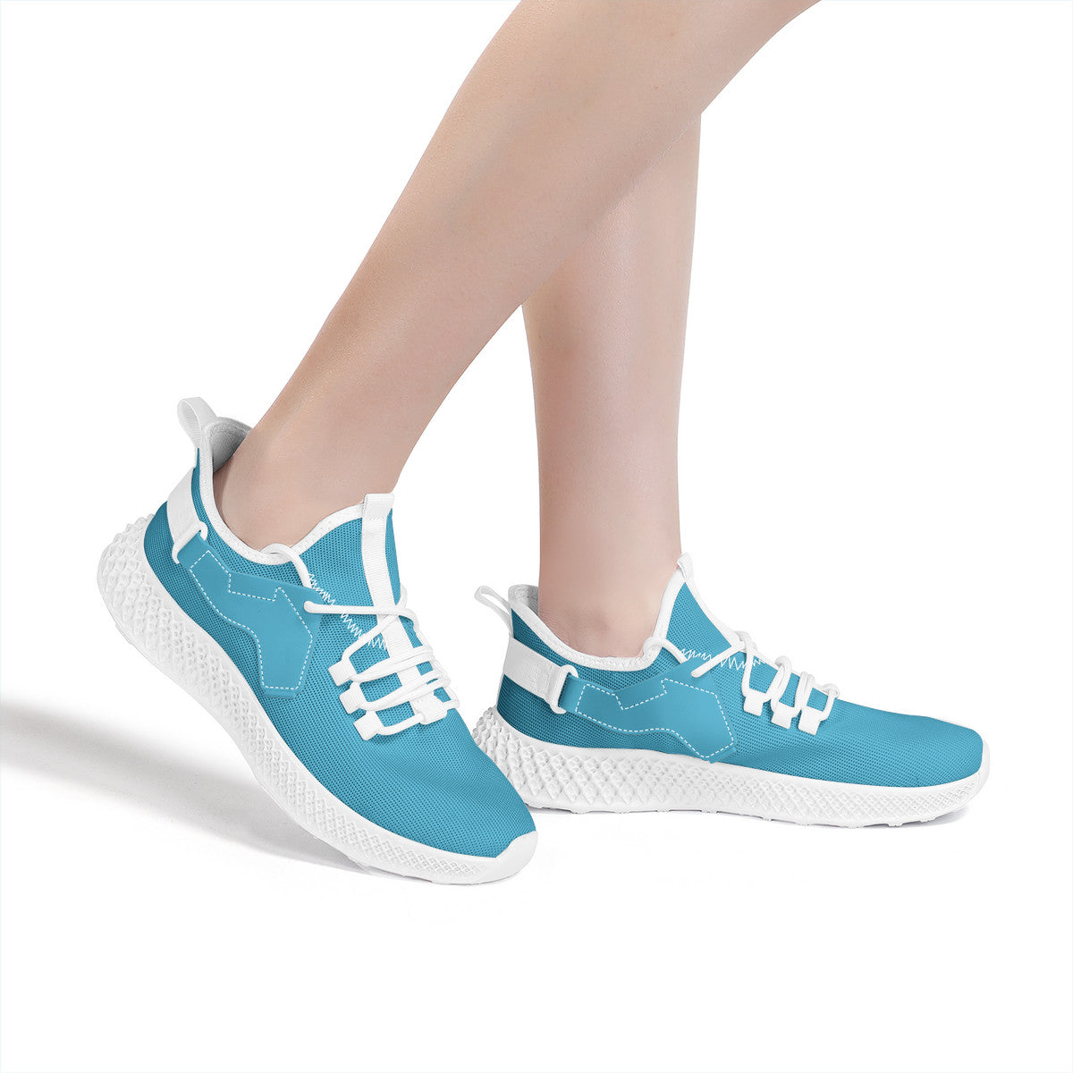 Blue Mesh Knit Shoes
