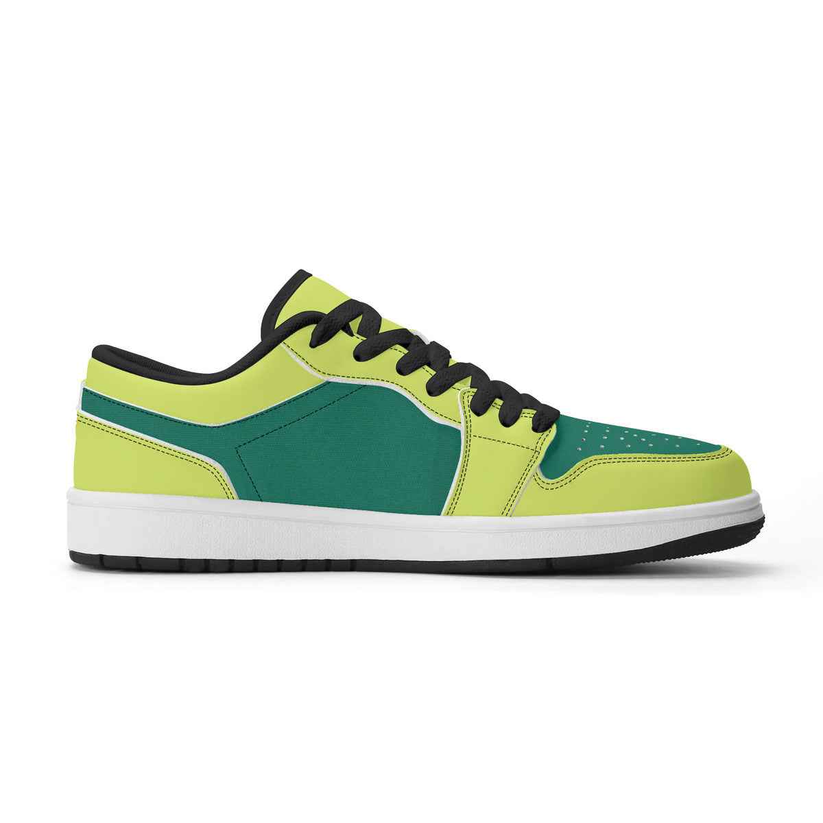 Unisex New Neon Green Synthetic Leather Low Top Sneakers