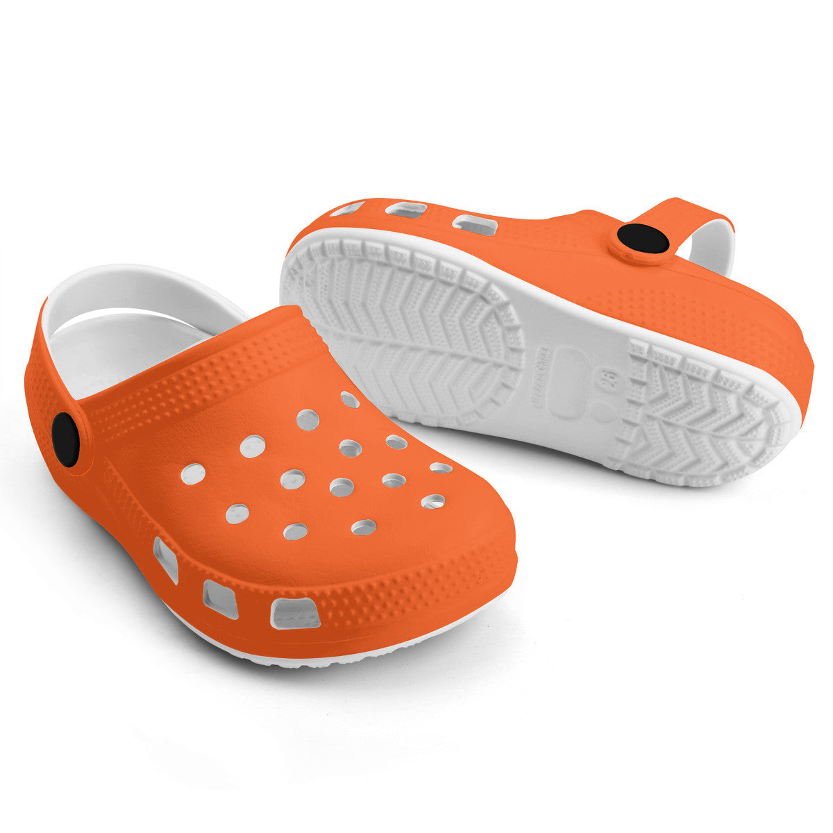 Kid's Neon Orange Casual Clogs