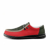 Red and Green Canvas Loafers