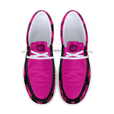 Unisex Pink Plaid Canvas Loafers