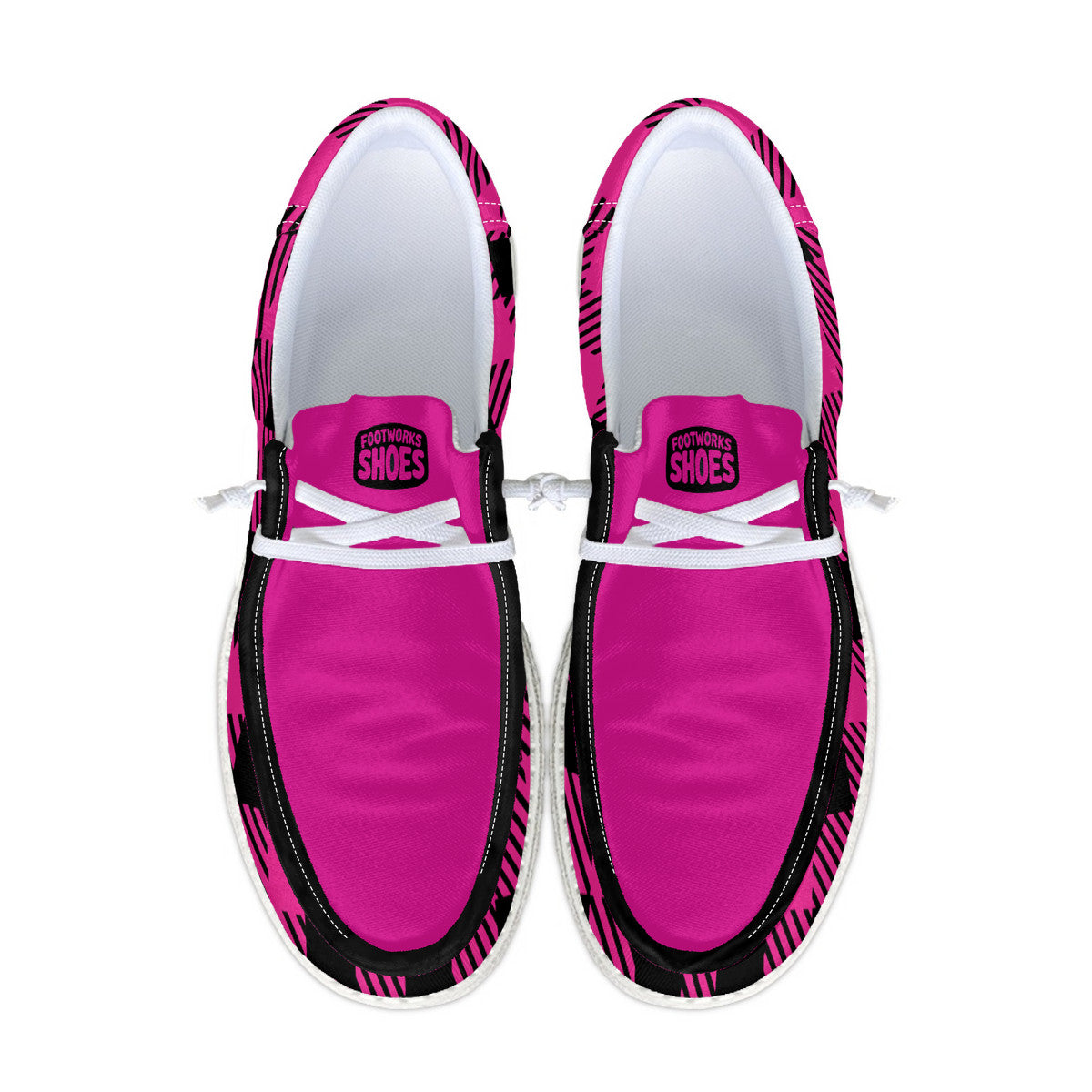 Unisex Pink Plaid Canvas Loafers