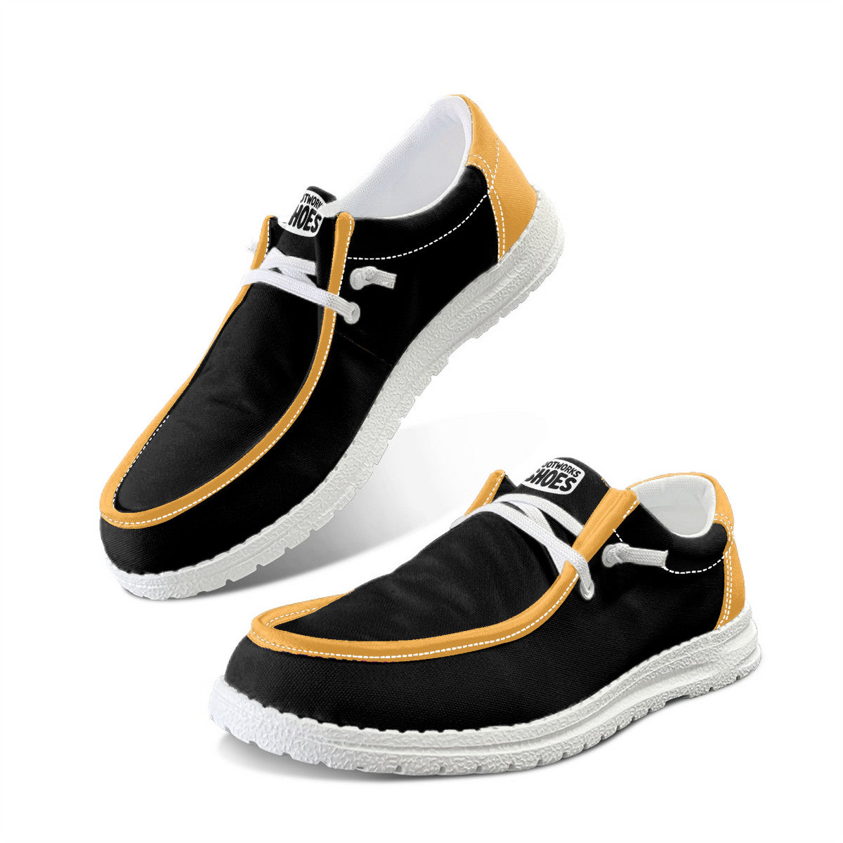 Black and Yellow Unisex Canvas Loafers