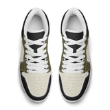 Unisex  Brown and Tan Synthetic Leather Low Top Sneakers