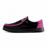 Black and Hot Pink Unisex Canvas Loafers