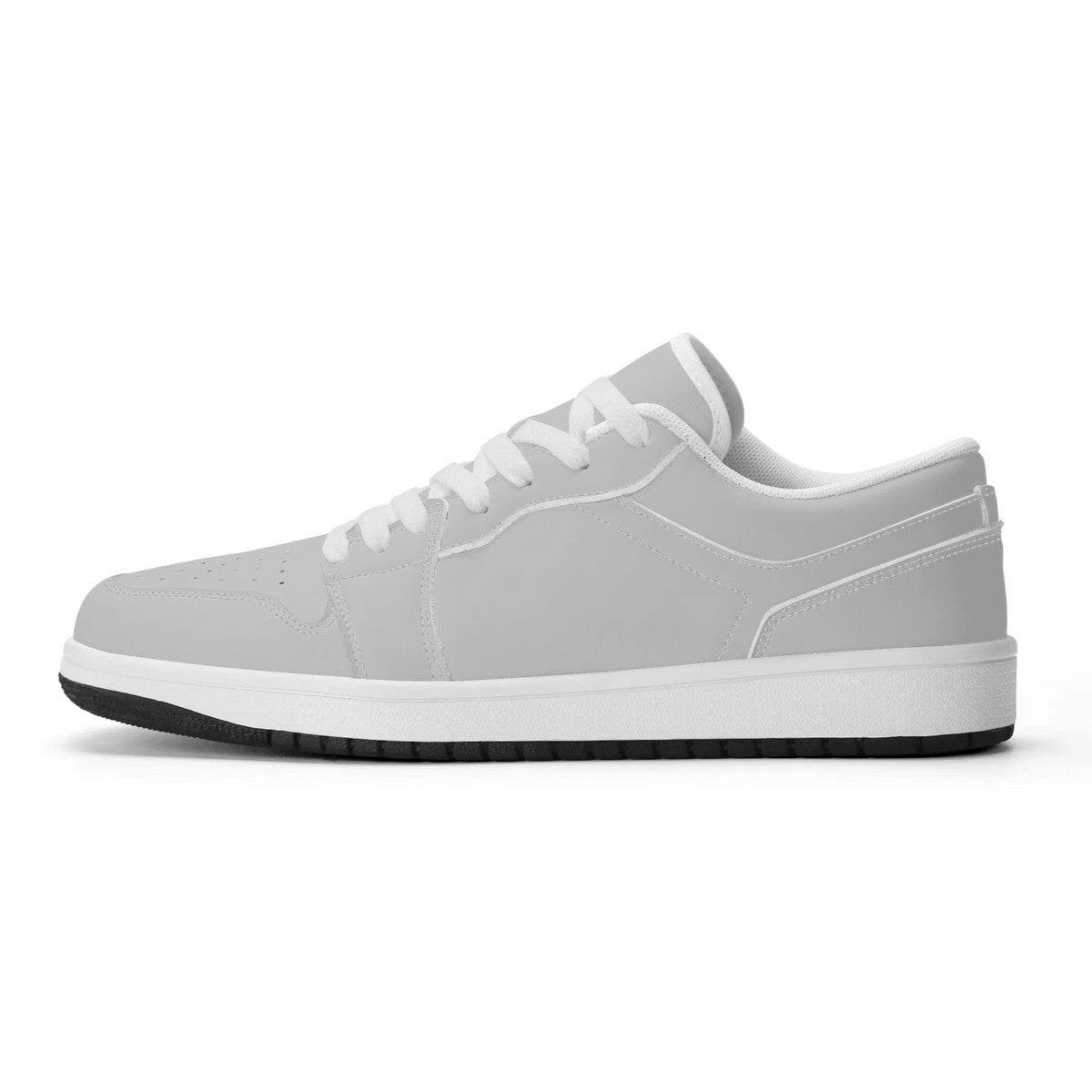 Gray Unisex New Synthetic Leather Low Top Sneakers