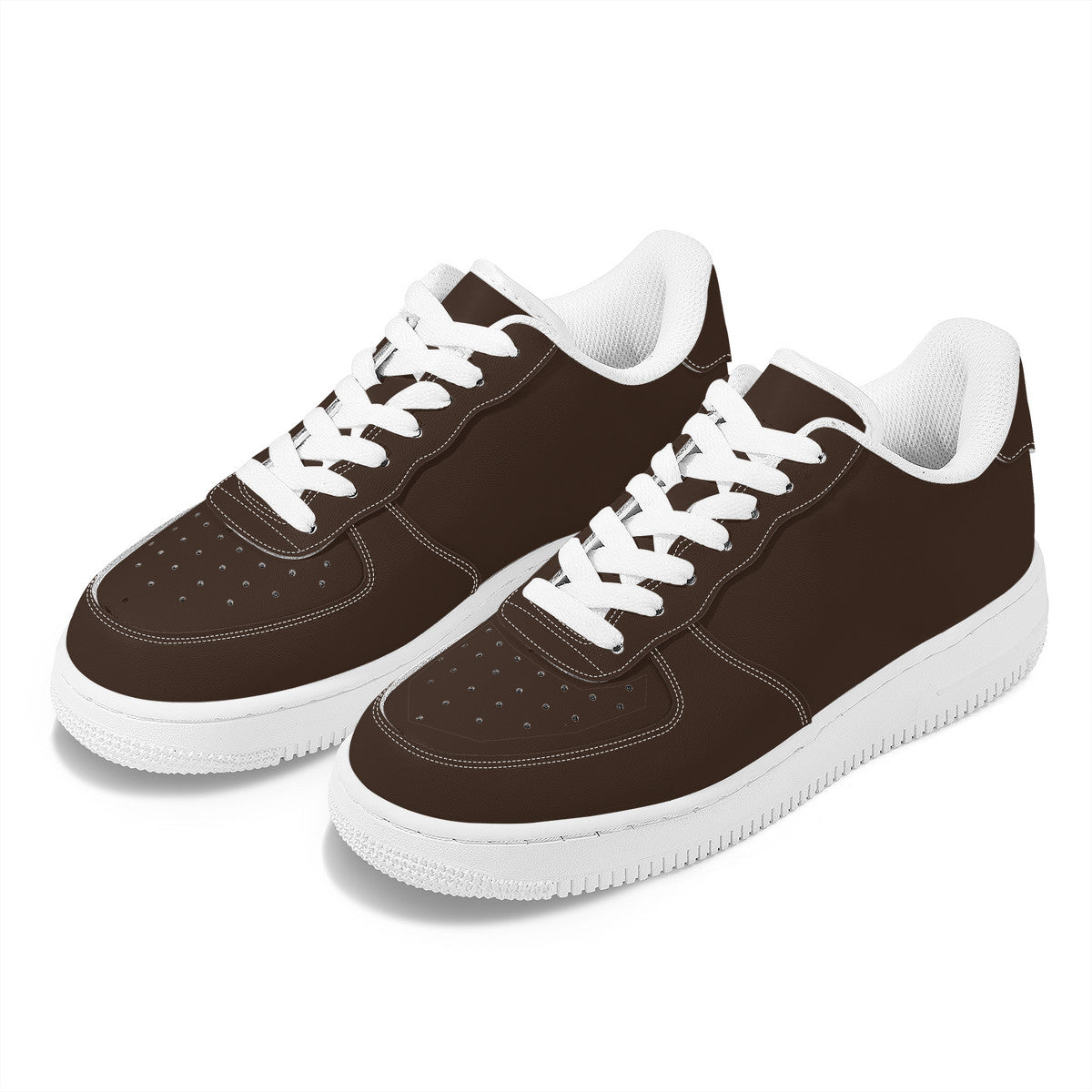 Brown Unisex Microfiber Sneakers