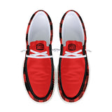 Red Plaid Unisex Canvas Loafers
