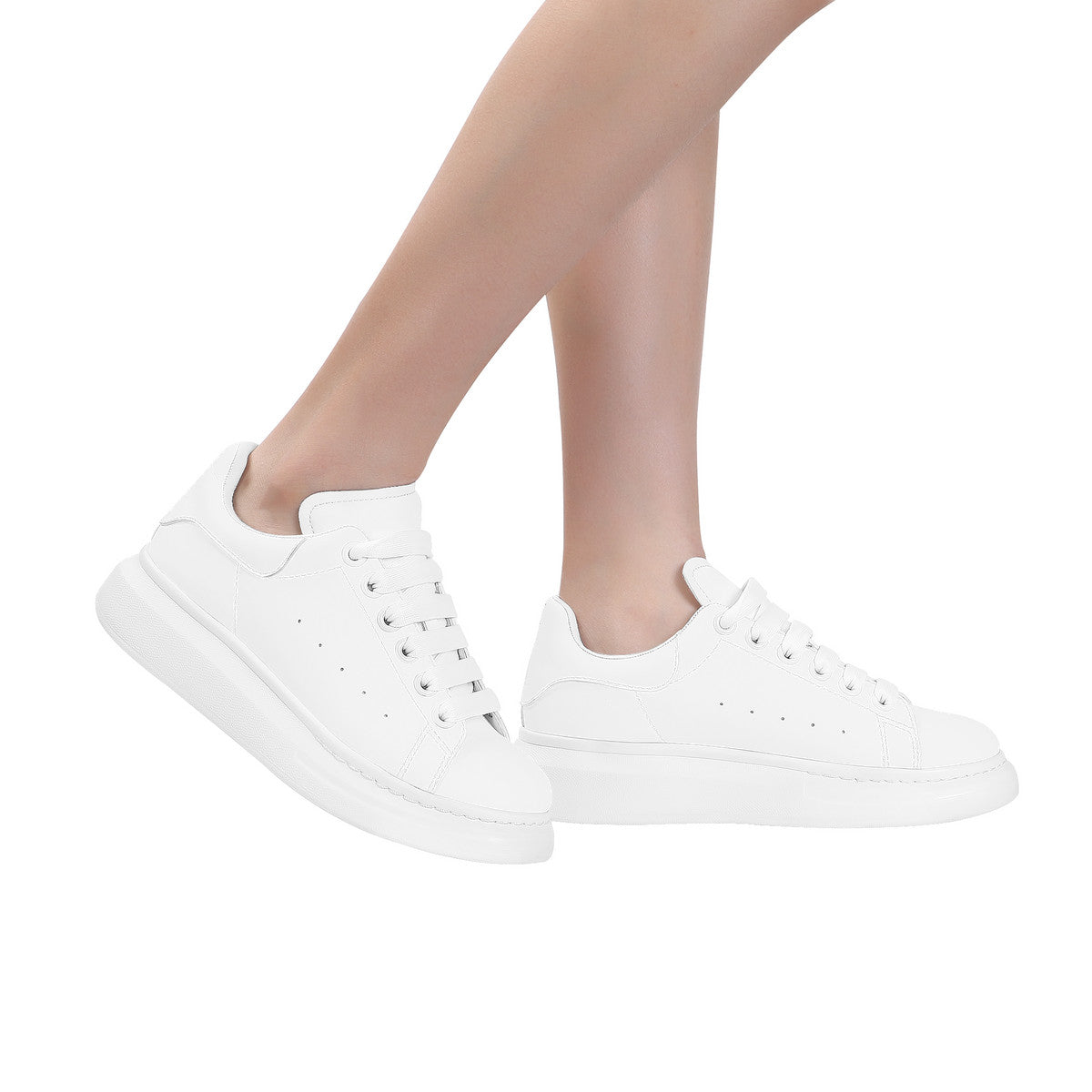 White Heighten Low Top Shoes