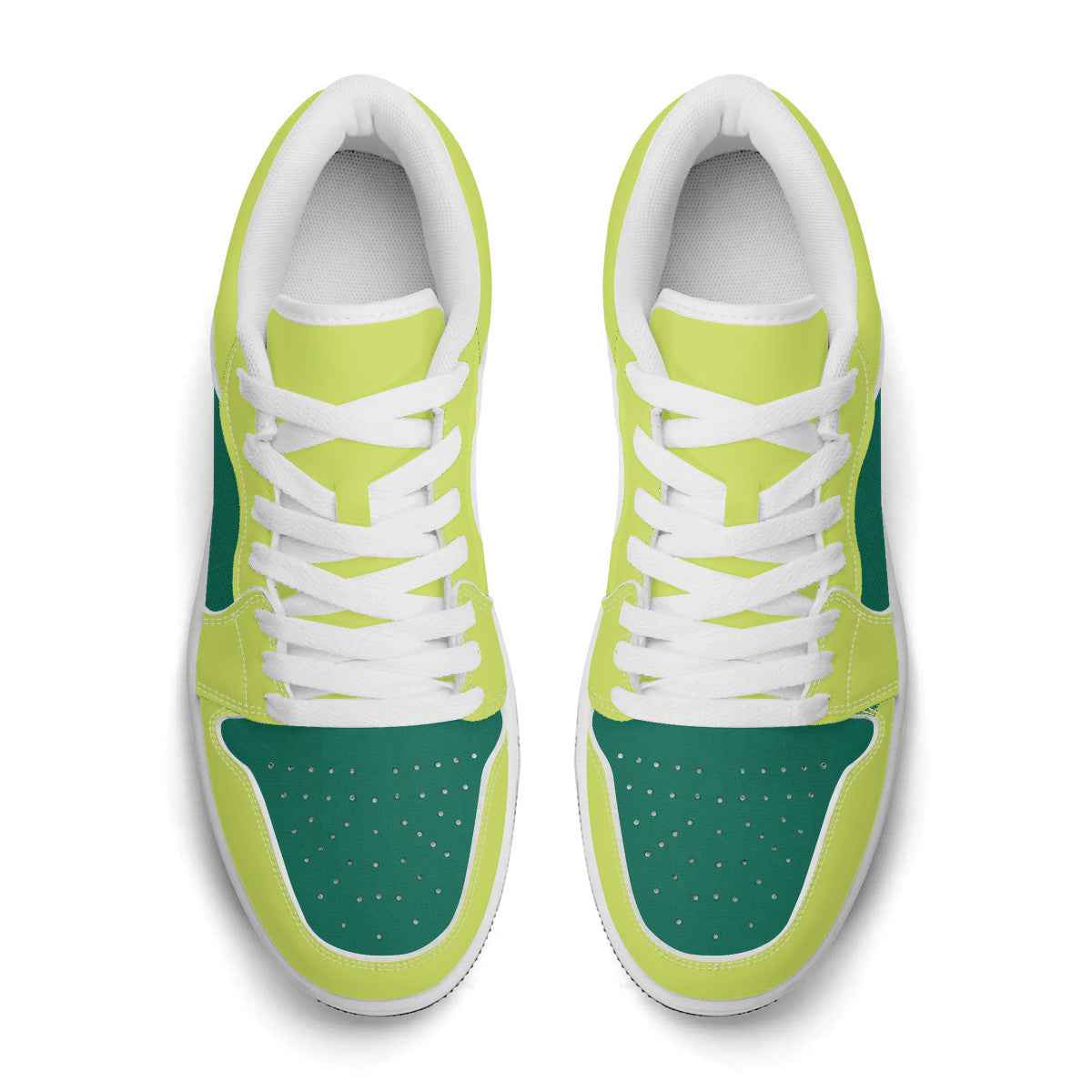 Unisex New Neon Green Synthetic Leather Low Top Sneakers