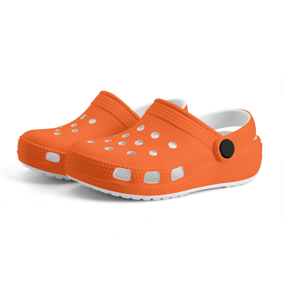 Kid's Neon Orange Casual Clogs