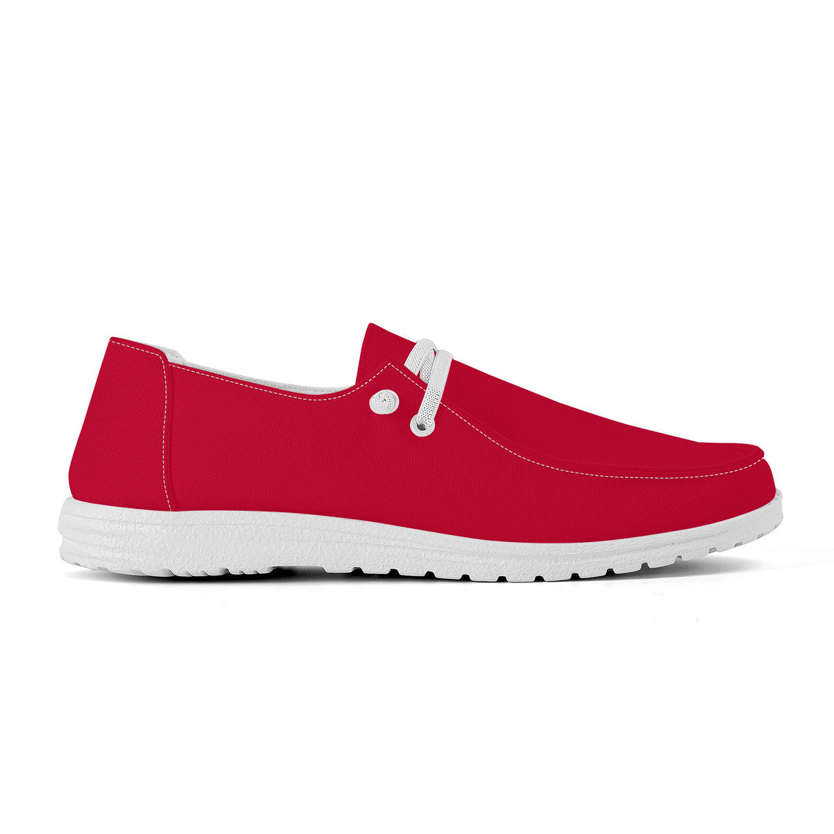 Red Canvas Loafers Slip On