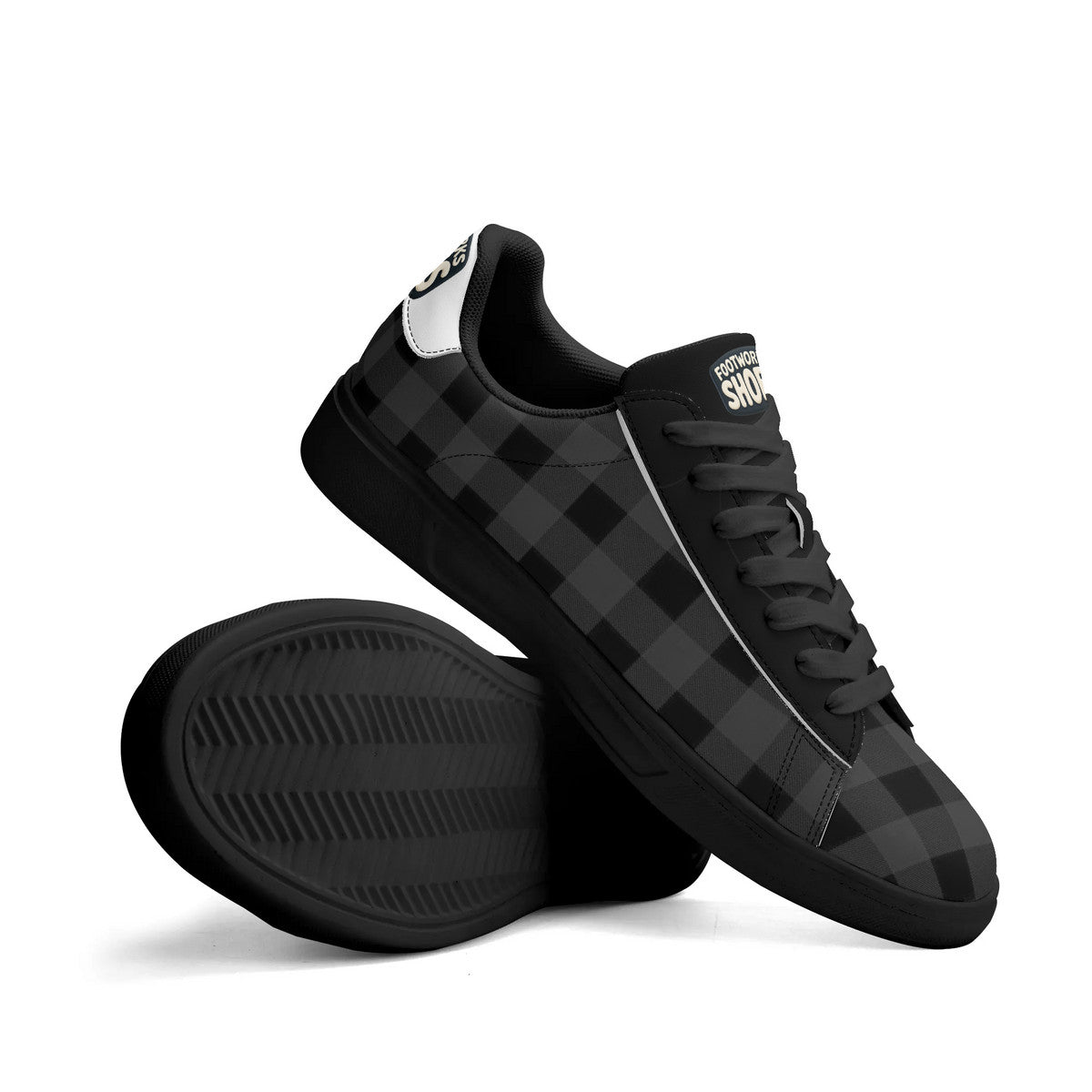 Black Unisex Premium Synthetic Leather Sneakers