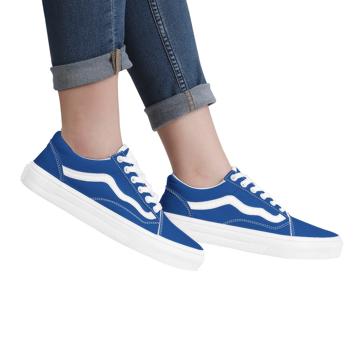 Blue Low Top Flat Sneaker